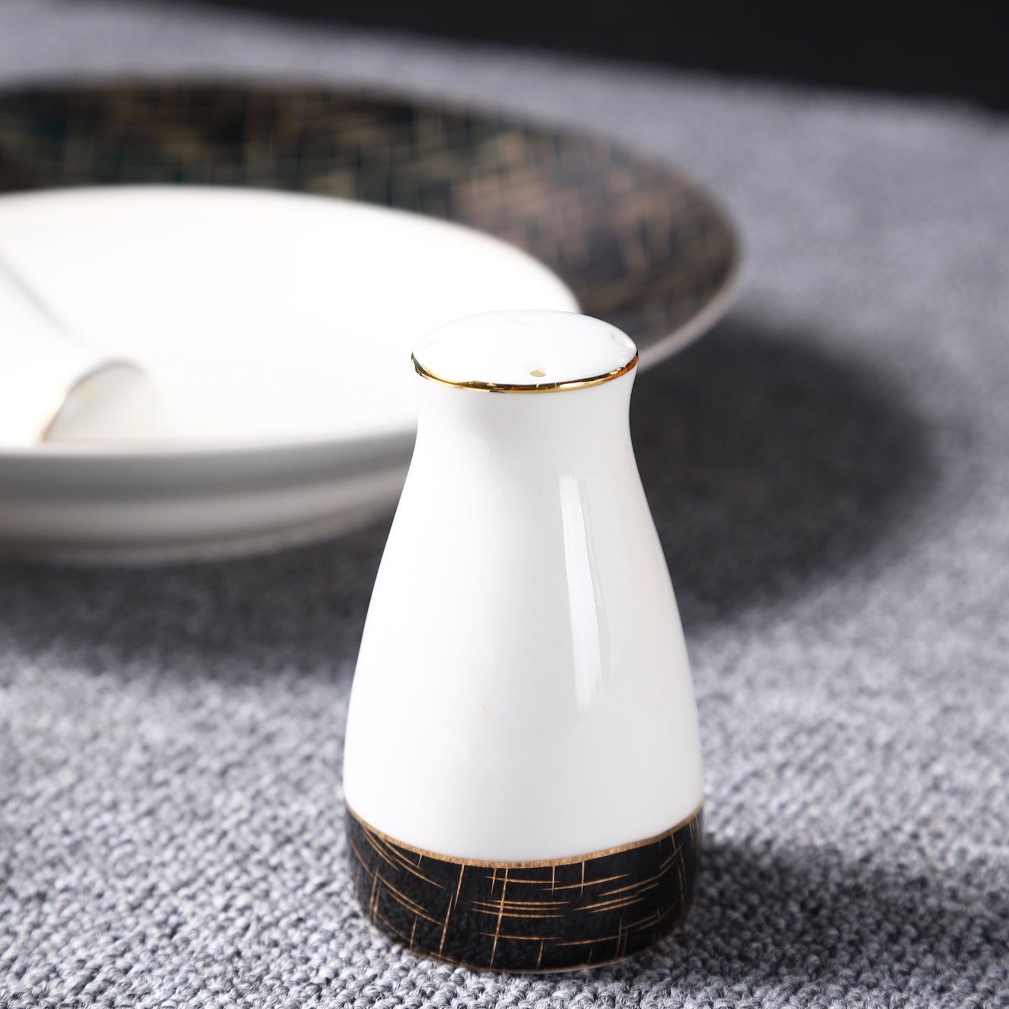 Marble Black Royal Style Luxury Dinnerware 58 Pcs