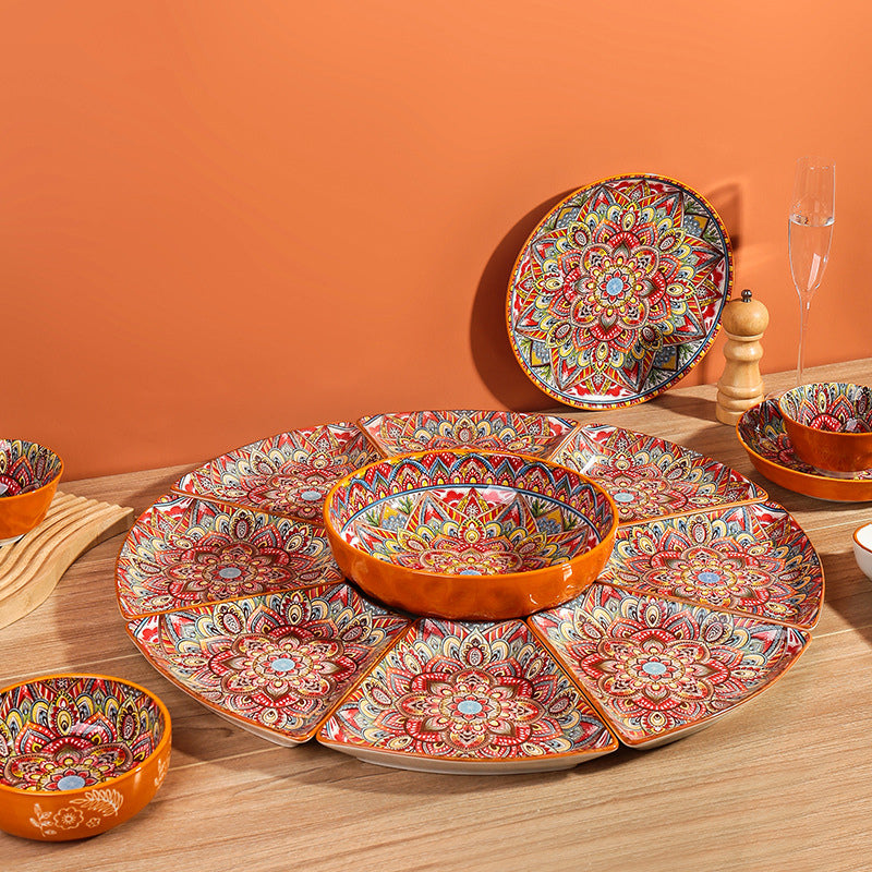 Boho Spirit – Ceramic Cutlery & Serveware Collection | Underglaze Color Bowls & Baking Pans