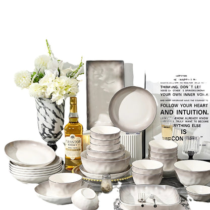 Graceful Classic Plant Glaze Ceramic Dinner Set – 54pcs of Luxury & Style