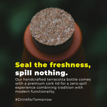 Handmade Conical Terracotta Bottle - Natural Cooling, Pure Hydration