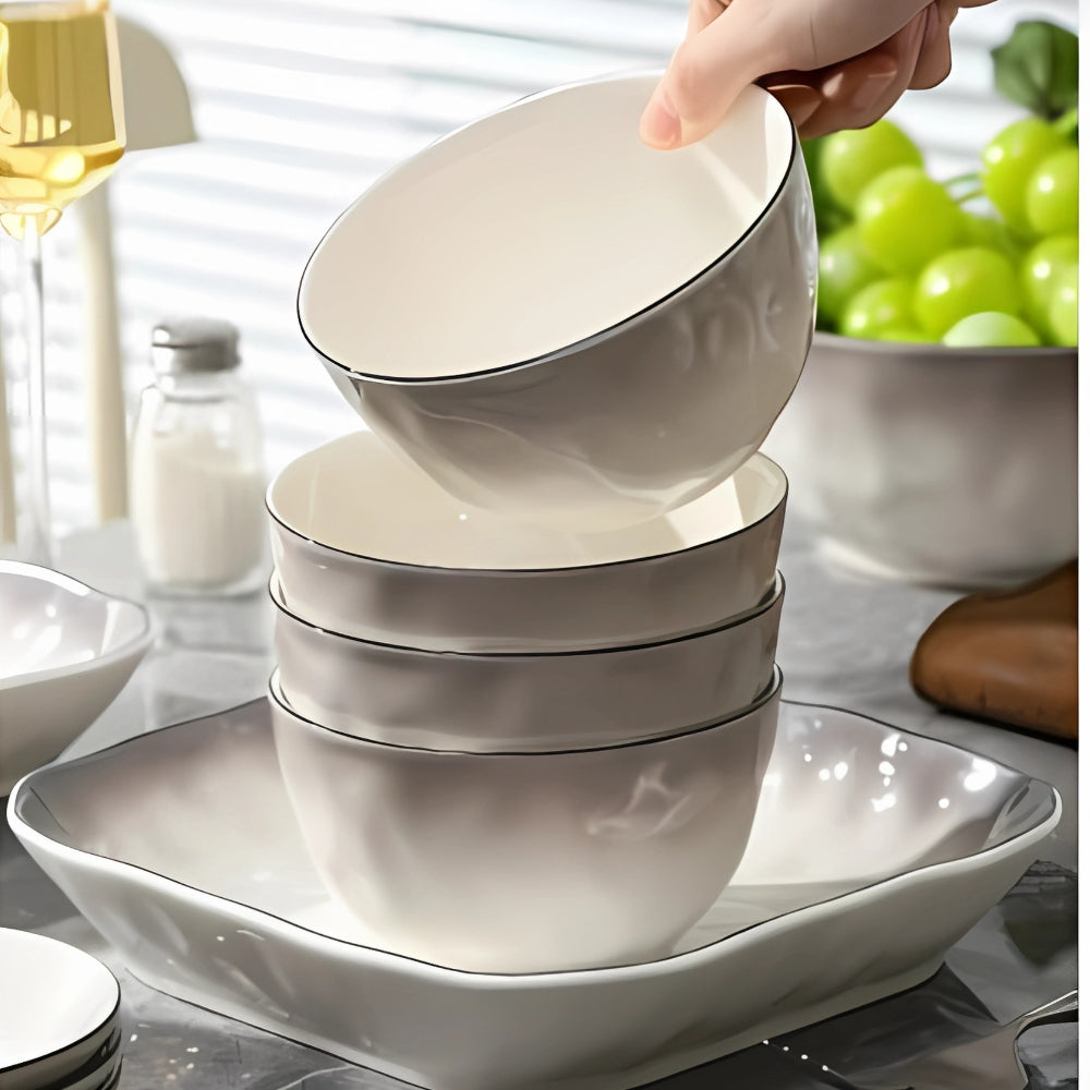 Graceful Classic Plant Glaze Ceramic Dinner Set – 54pcs of Luxury & Style