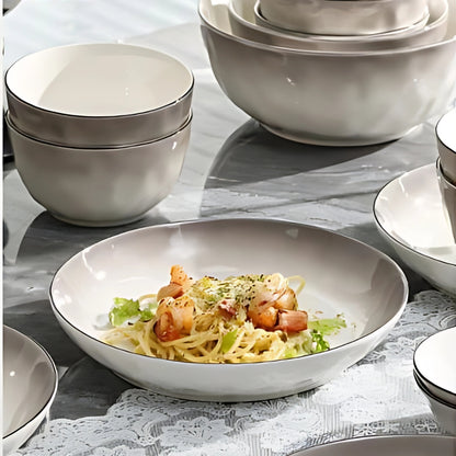 Graceful Classic Plant Glaze Ceramic Dinner Set – 54pcs of Luxury & Style