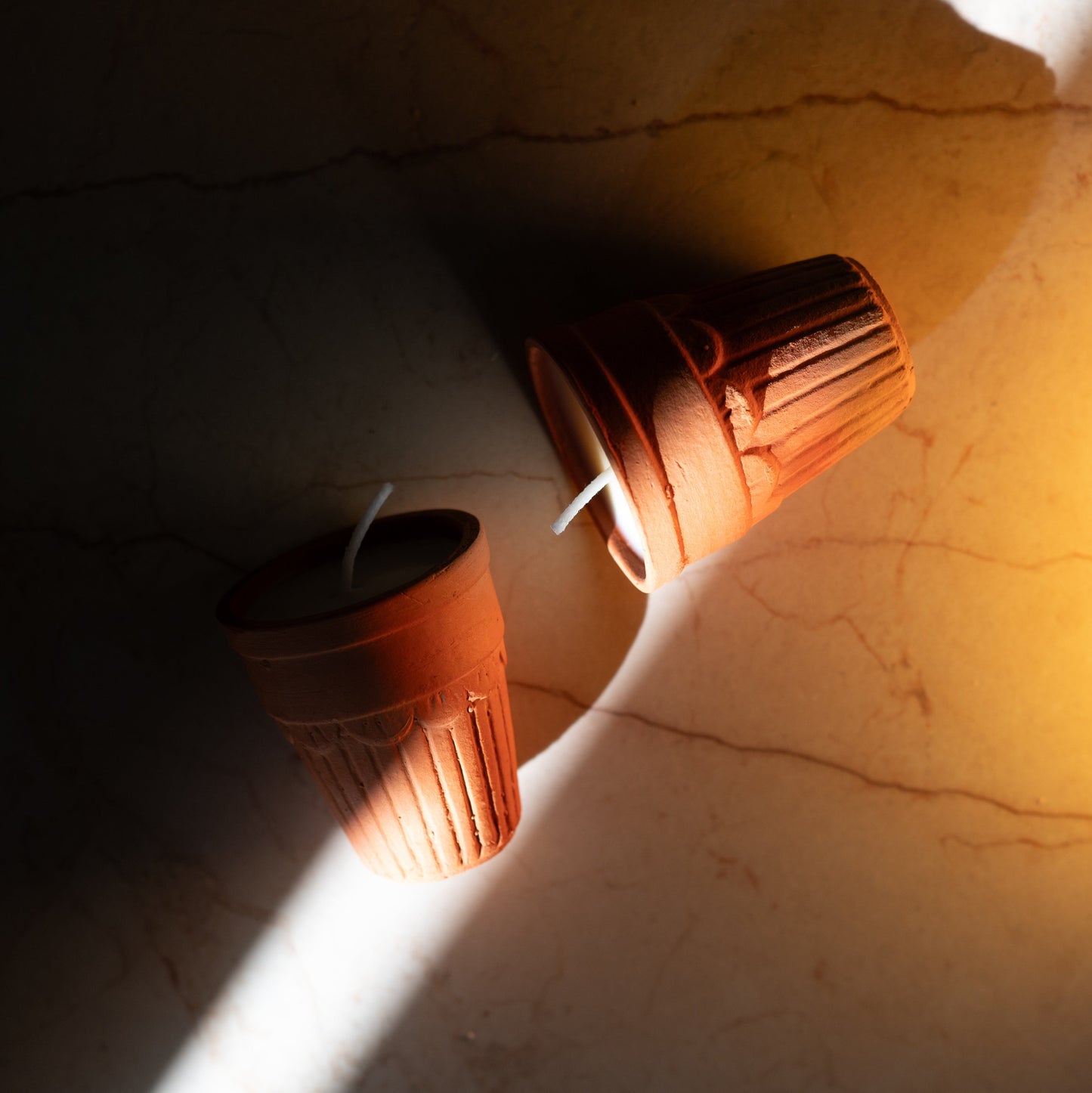 Tema Terracotta Kulhad Sandalwood Fragrance Soy Wax Candle | Handmade Eco-Friendly Clay Candle | Tribal Culture