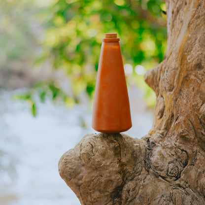 Handmade Conical Terracotta Bottle - Natural Cooling, Pure Hydration