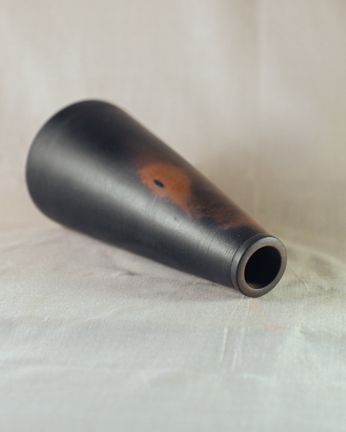 Handmade Clay Black Bottle