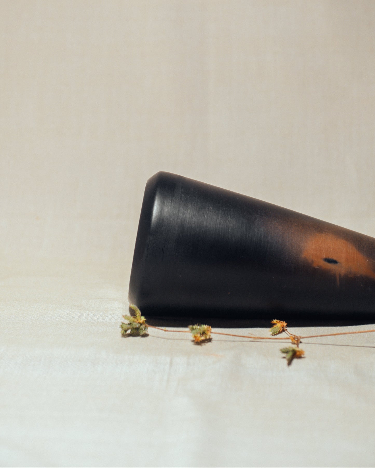 Handmade Clay Black Bottle