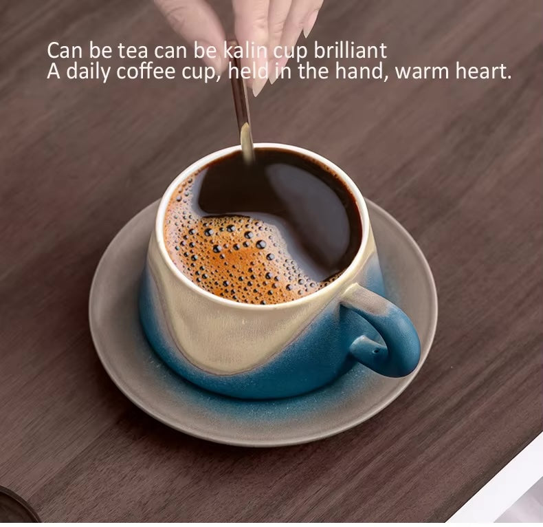 Classic Blue Ceramic Coffee Cup – Elegant & Durable