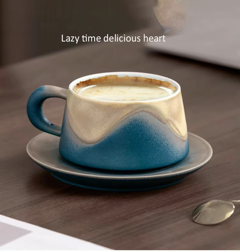 Classic Blue Ceramic Coffee Cup – Elegant & Durable