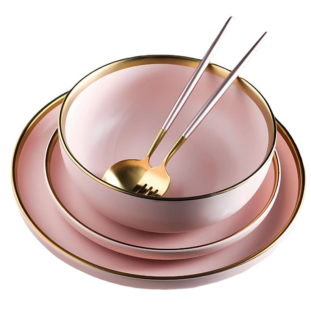 Luxury Smooth Gold-Edged Dinnerware