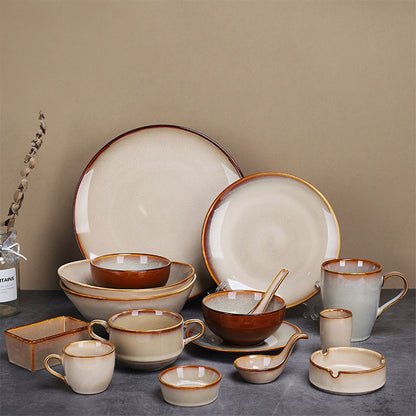 Western Cuisine Light Brown Luxury Fine Dine Tableware