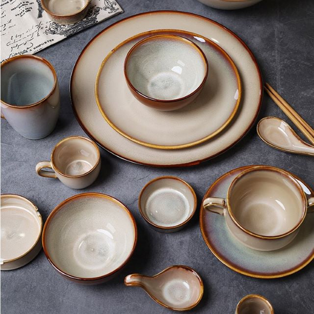 Western Cuisine Light Brown Luxury Fine Dine Tableware