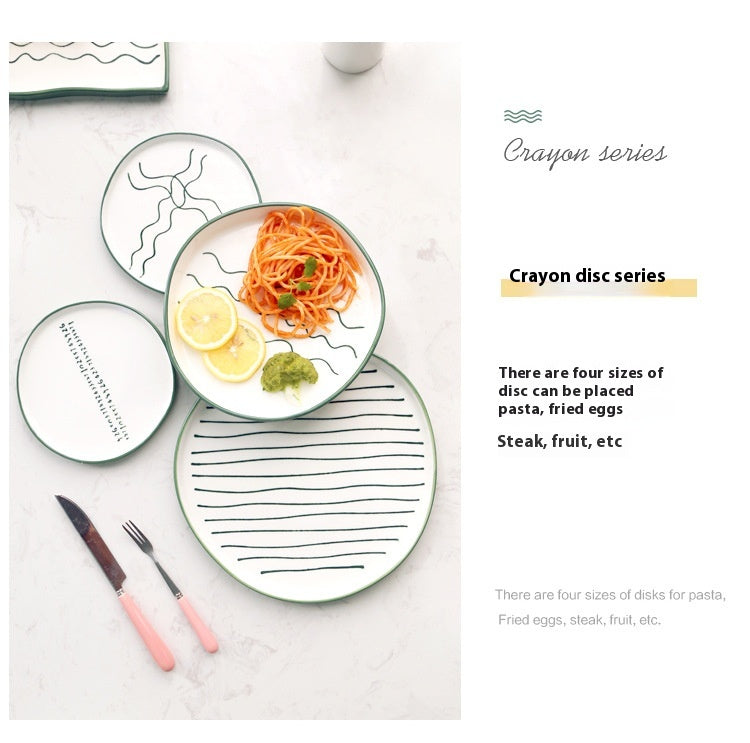 Hand-Painted Western Style Crayon Dinner Set (Round 17-Piece)