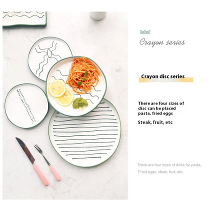 Hand-Painted Western Style Crayon Dinner Set (Round 17-Piece)