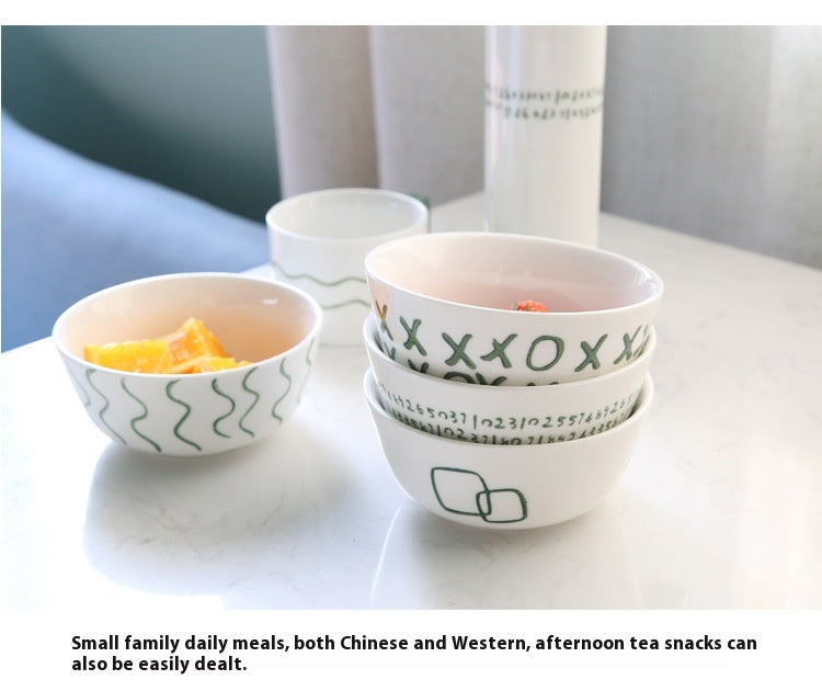 Hand-Painted Western Style Crayon Dinner Set (Round 17-Piece)