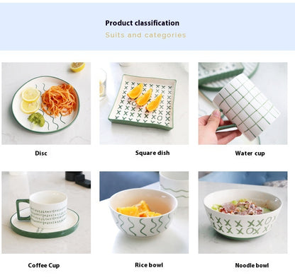 Hand-Painted Western Style Crayon Dinner Set (Round 17-Piece)