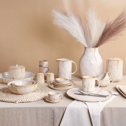 Hand Kneaded Cloth Bag Texture Ceramic Dinnerware