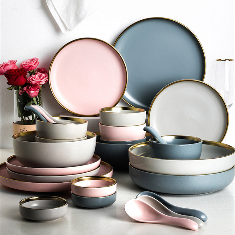 Luxury Smooth Gold-Edged Dinnerware