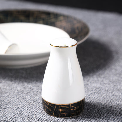 Marble Black Royal Style Luxury Dinnerware 58 Pcs