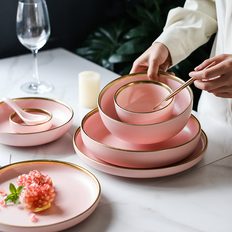 Luxury Smooth Gold-Edged Dinnerware