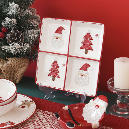Nordic Stitching Santa Claus Dinnerware | 30 Pcs