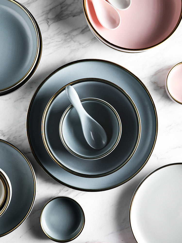 Luxury Smooth Gold-Edged Dinnerware