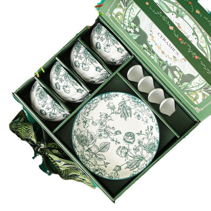 Green Rose Ceramic Gift Set