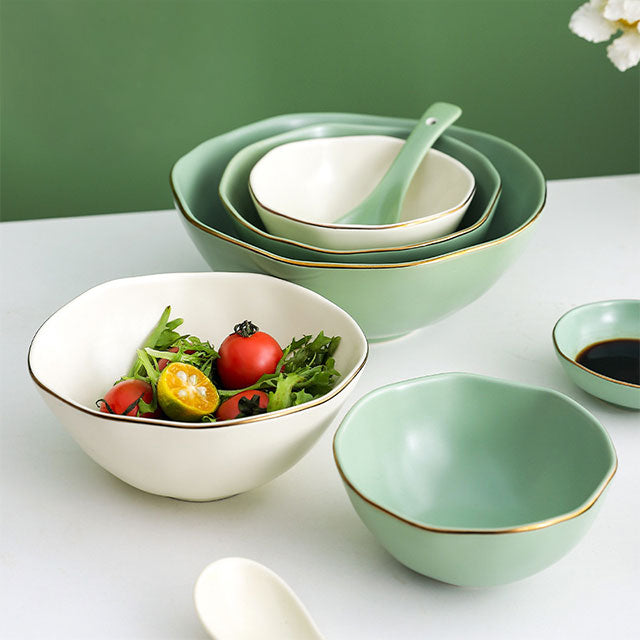 Luxury Royal Horeca Western Reactive Green Dinner Set Of 18 Pcs