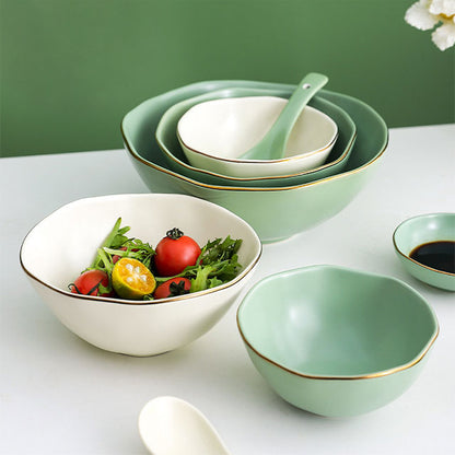 Luxury Royal Horeca Western Reactive Green Dinner Set Of 18 Pcs