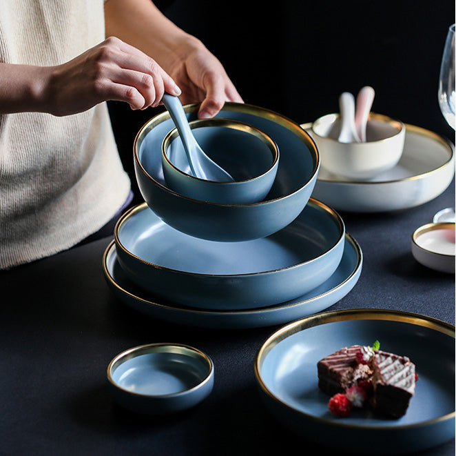 Luxury Smooth Gold-Edged Dinnerware