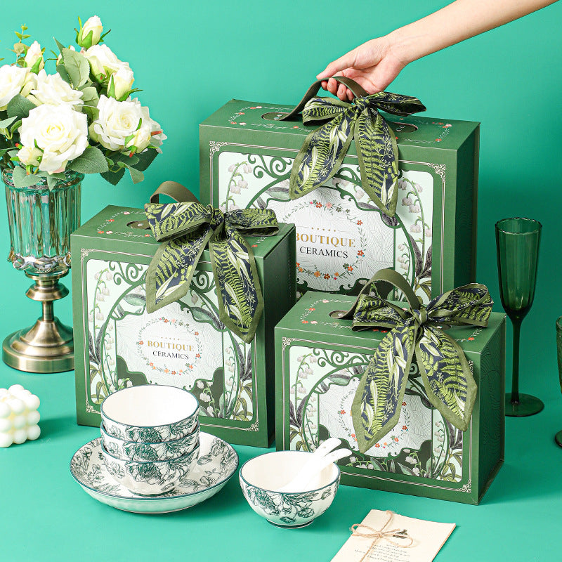 Green Rose Ceramic Gift Set