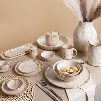 Hand Kneaded Cloth Bag Texture Ceramic Dinnerware