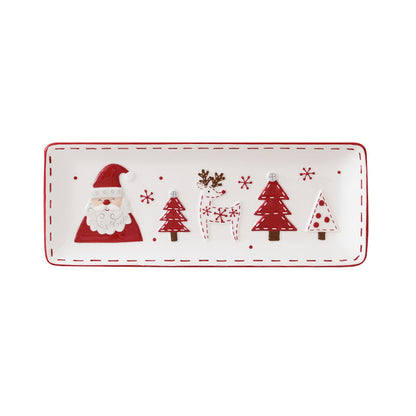 Nordic Stitching Santa Claus Dinnerware | 30 Pcs