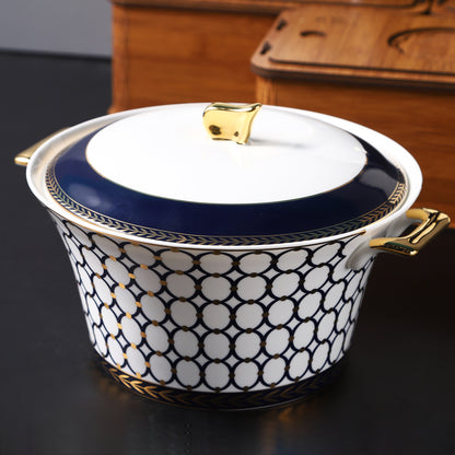 Odessa Cobalt Gold 58 Pcs Dinner Set with Gift Box