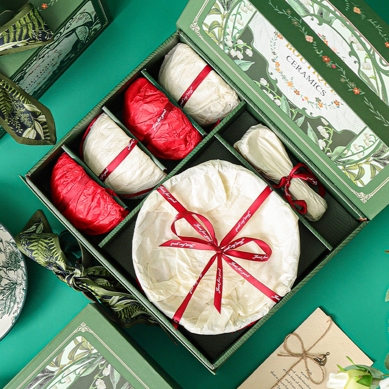 Green Rose Ceramic Gift Set