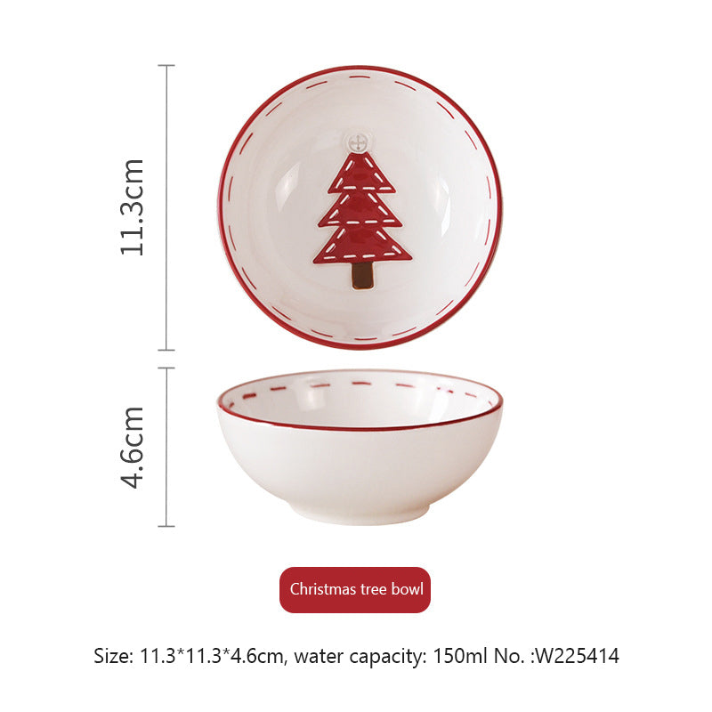 Nordic Stitching Santa Claus Dinnerware | 30 Pcs