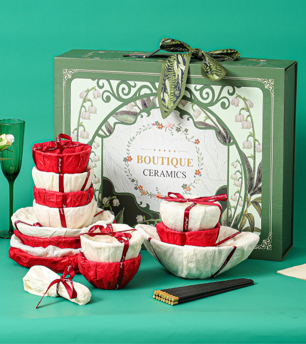 Green Rose Ceramic Gift Set