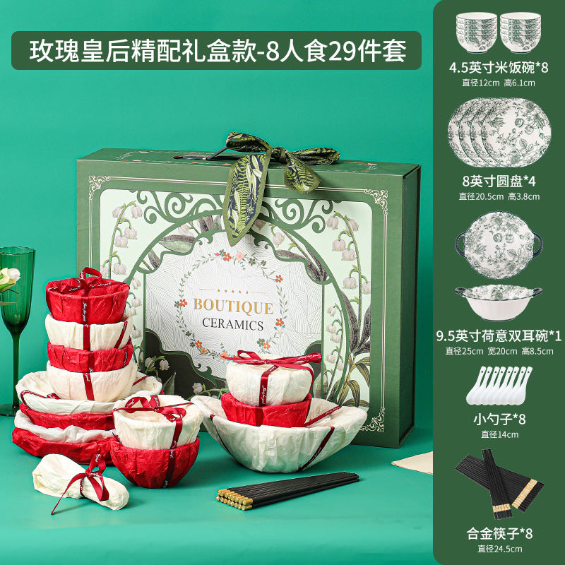 Green Rose Ceramic Gift Set