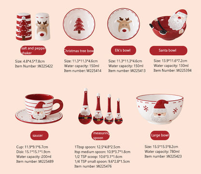 Nordic Stitching Santa Claus Dinnerware | 30 Pcs