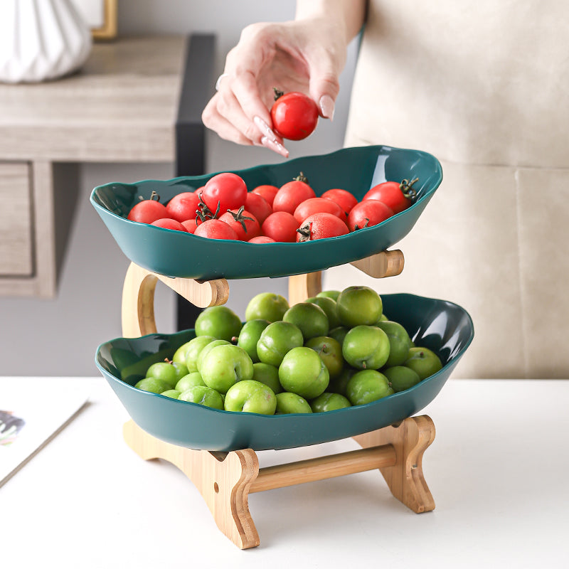Nordic-Inspired 2-Tier Dessert & Candy Serving Plate – Sophisticated Luxury Design