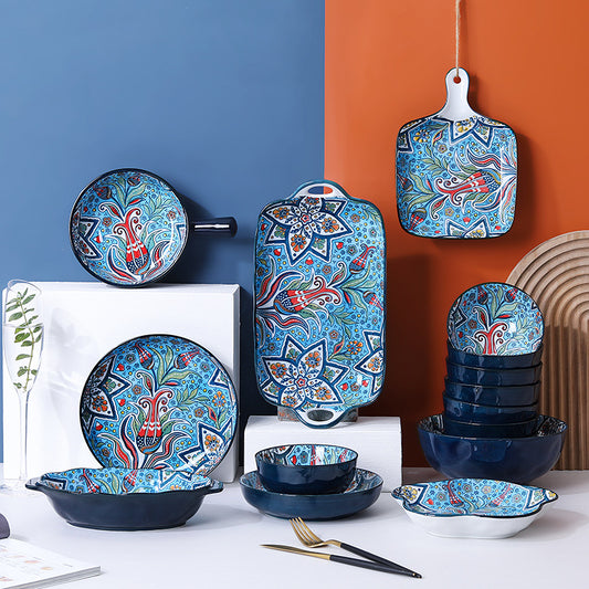 Modern Bohemia – Contemporary Ceramic Dinner Set with Artistic Flair