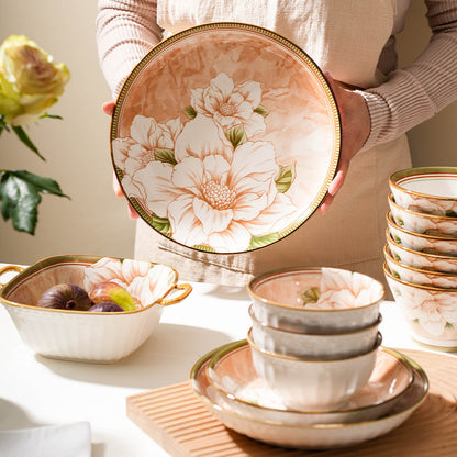 Camellia Charm – Handcrafted Porcelain Dinnerware