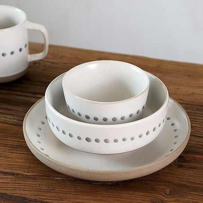 Creative Japanese Style Hand-Painted White Design Dinner Set - 22 Piece