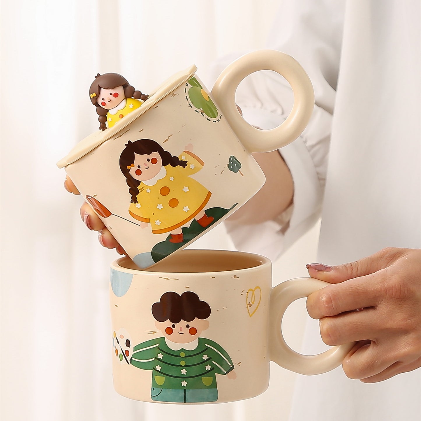 Mug with Cute Comic Book Pattern 500ml