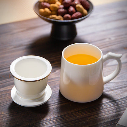 Refined White Porcelain Tea Cup with Classic Design - 450ml