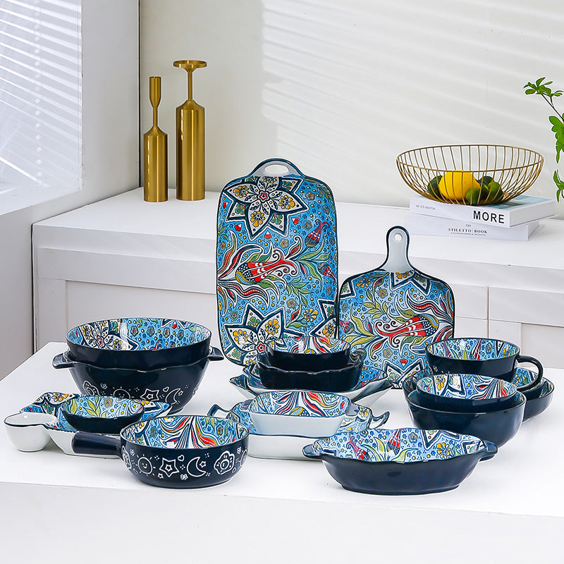 Modern Bohemia – Contemporary Ceramic Dinner Set with Artistic Flair