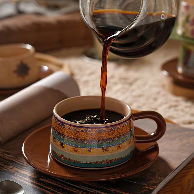 Vintage British Ceramic Coffee Cup & Saucer Set – 280ml