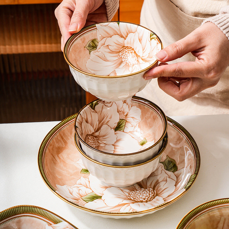 Camellia Charm – Handcrafted Porcelain Dinnerware