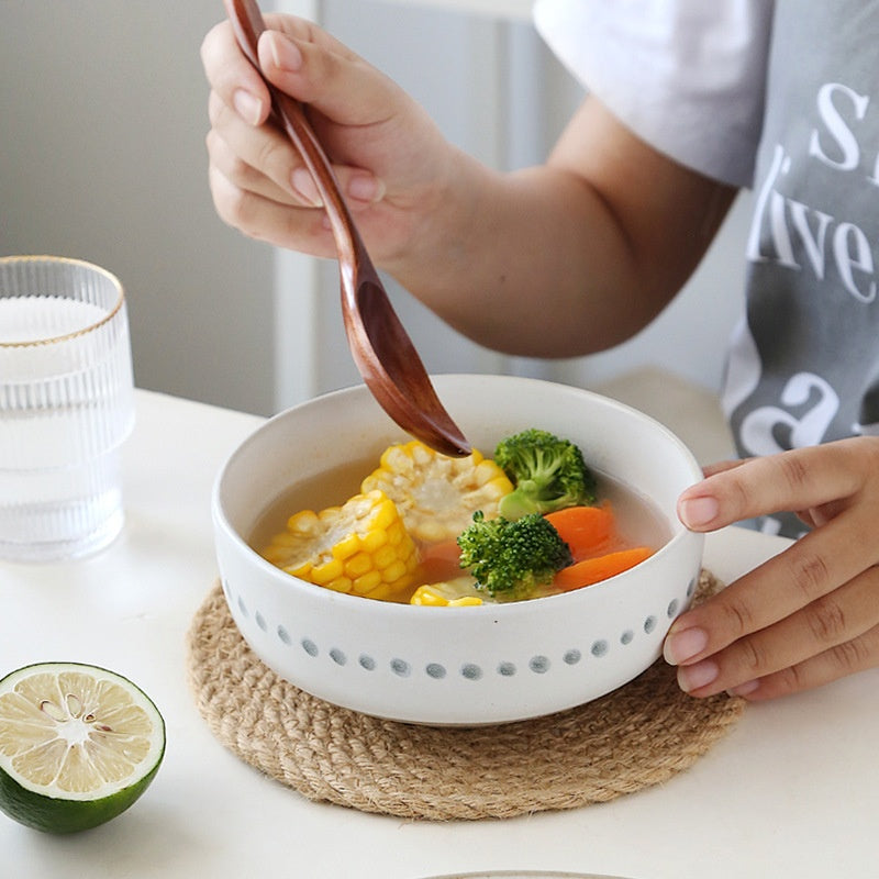 Creative Japanese Style Hand-Painted White Design Dinner Set - 22 Piece