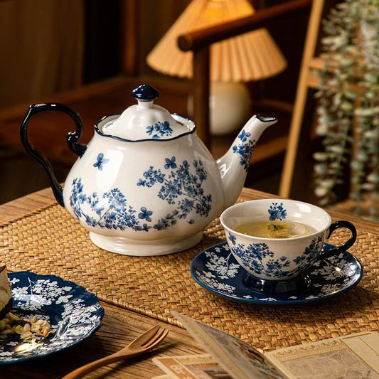 Timeless Blue & White Porcelain Coffee & Teacup Set