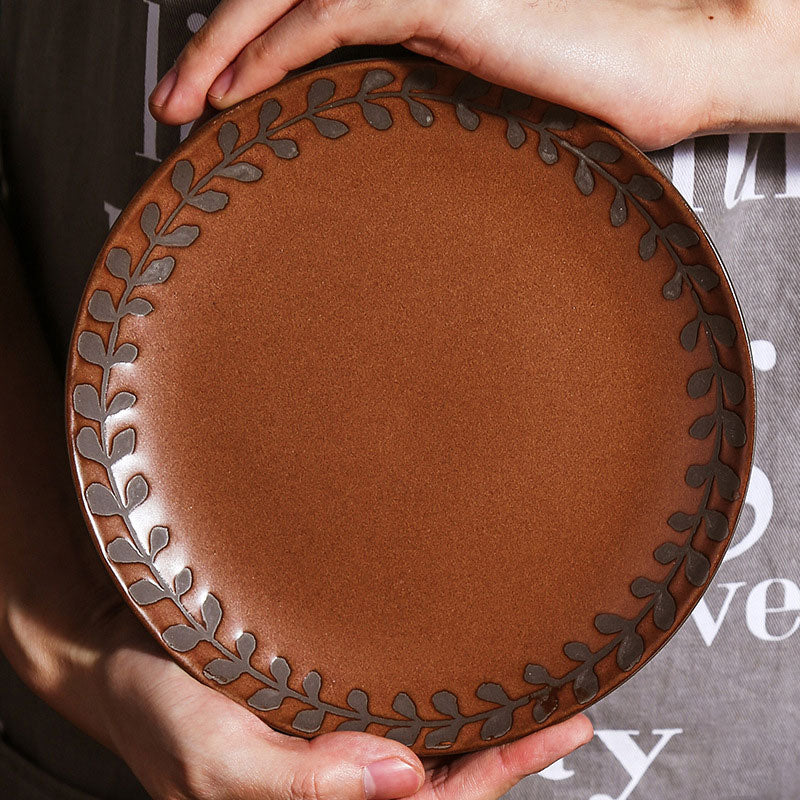 Maillard Style Retro Kiln- Transformed Ceramic Cups and Plates (12-Piece) Collection